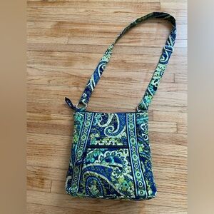Vera Bradley Blue Green Stylish Paisley Shoulder Bag 12 x 10 x 2 1/2